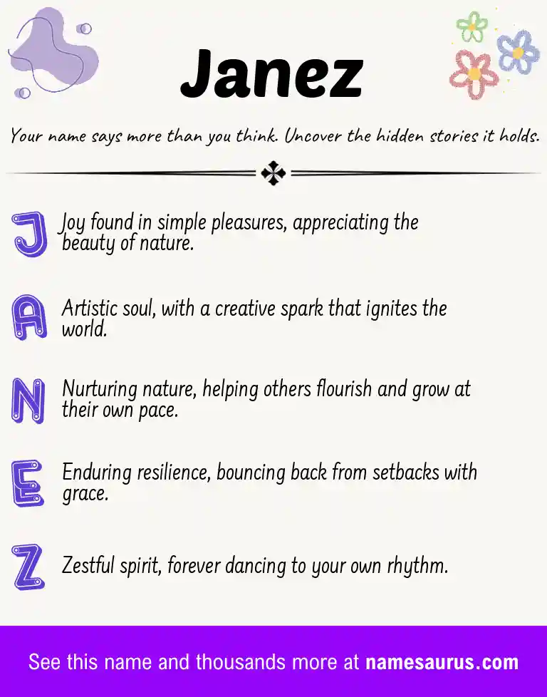 Acrostic poem about Janez.