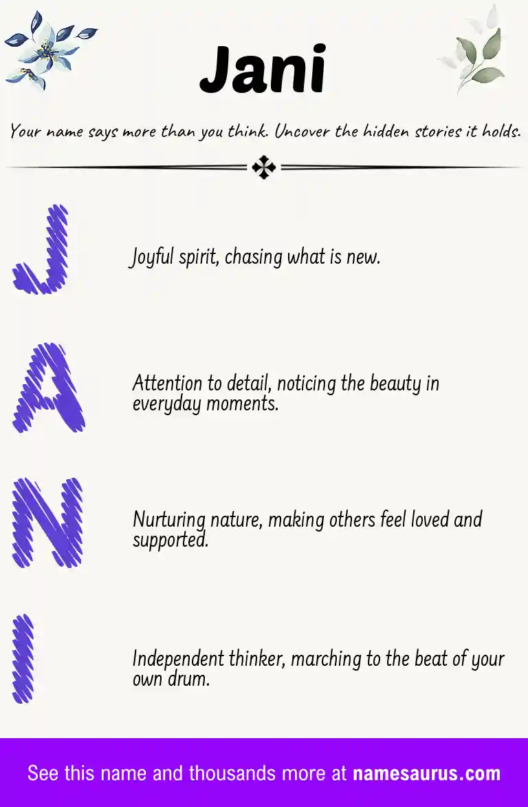 Acrostic poem about Jani.