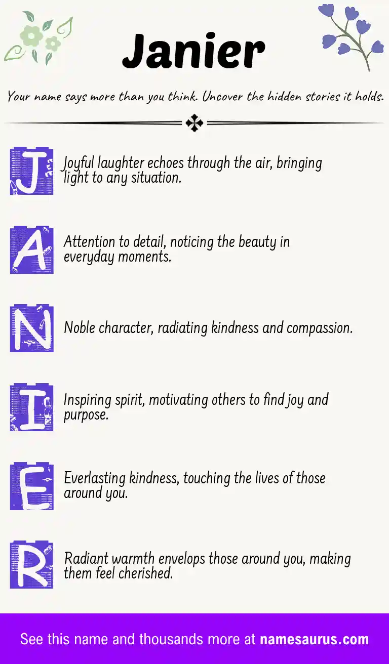 Acrostic poem about Janier.