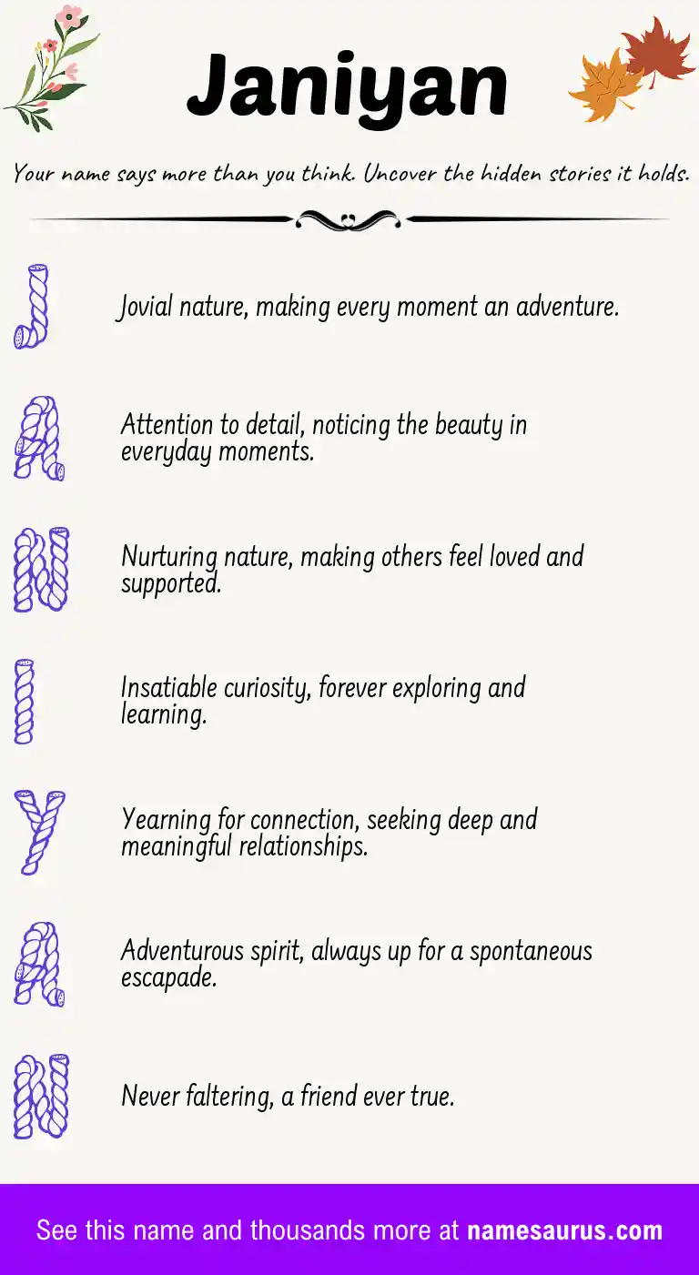 Acrostic poem about Janiyan.
