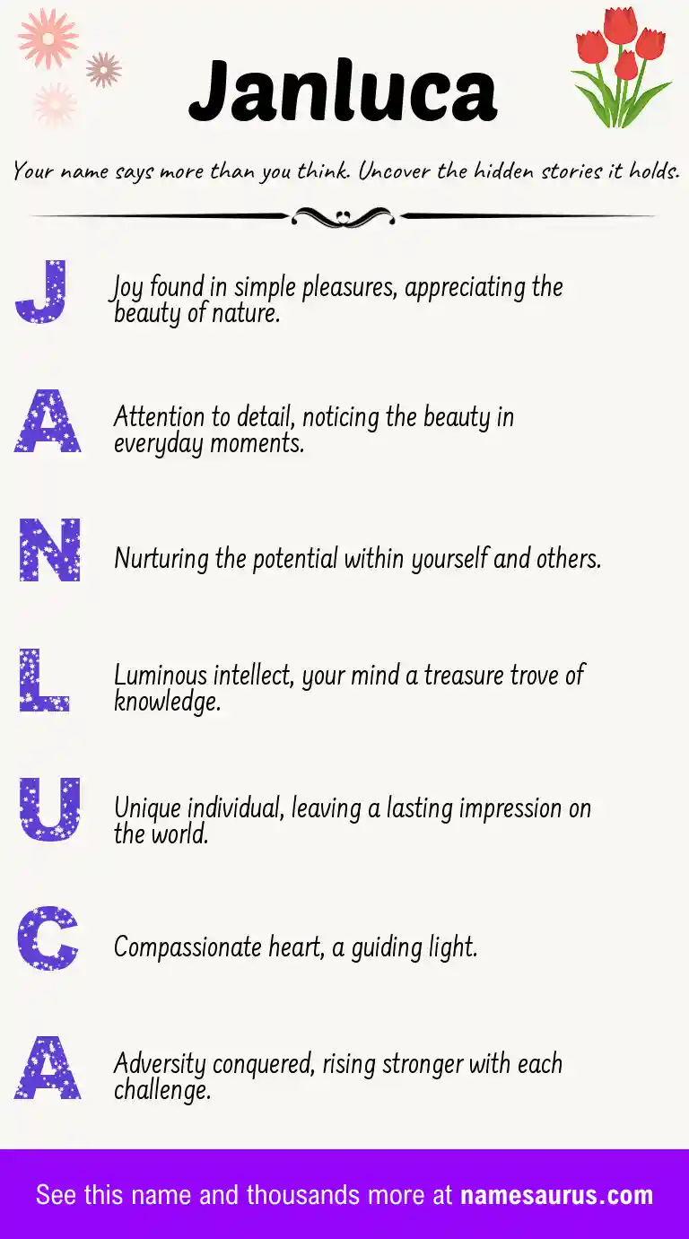 Acrostic poem about Janluca.