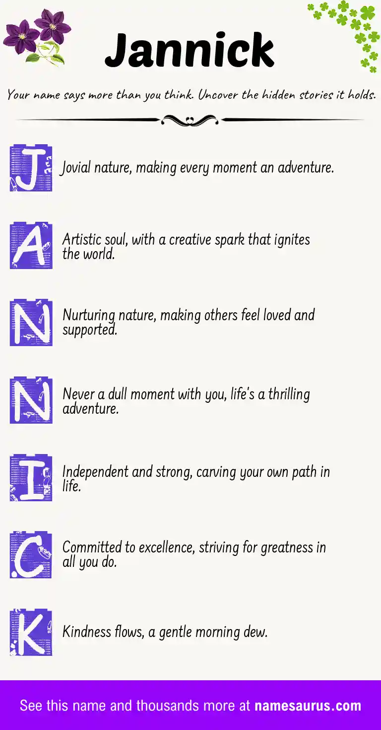Acrostic poem about Jannick.
