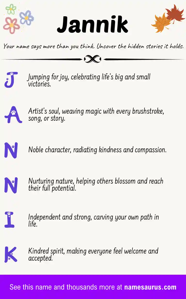 Acrostic poem about Jannik.