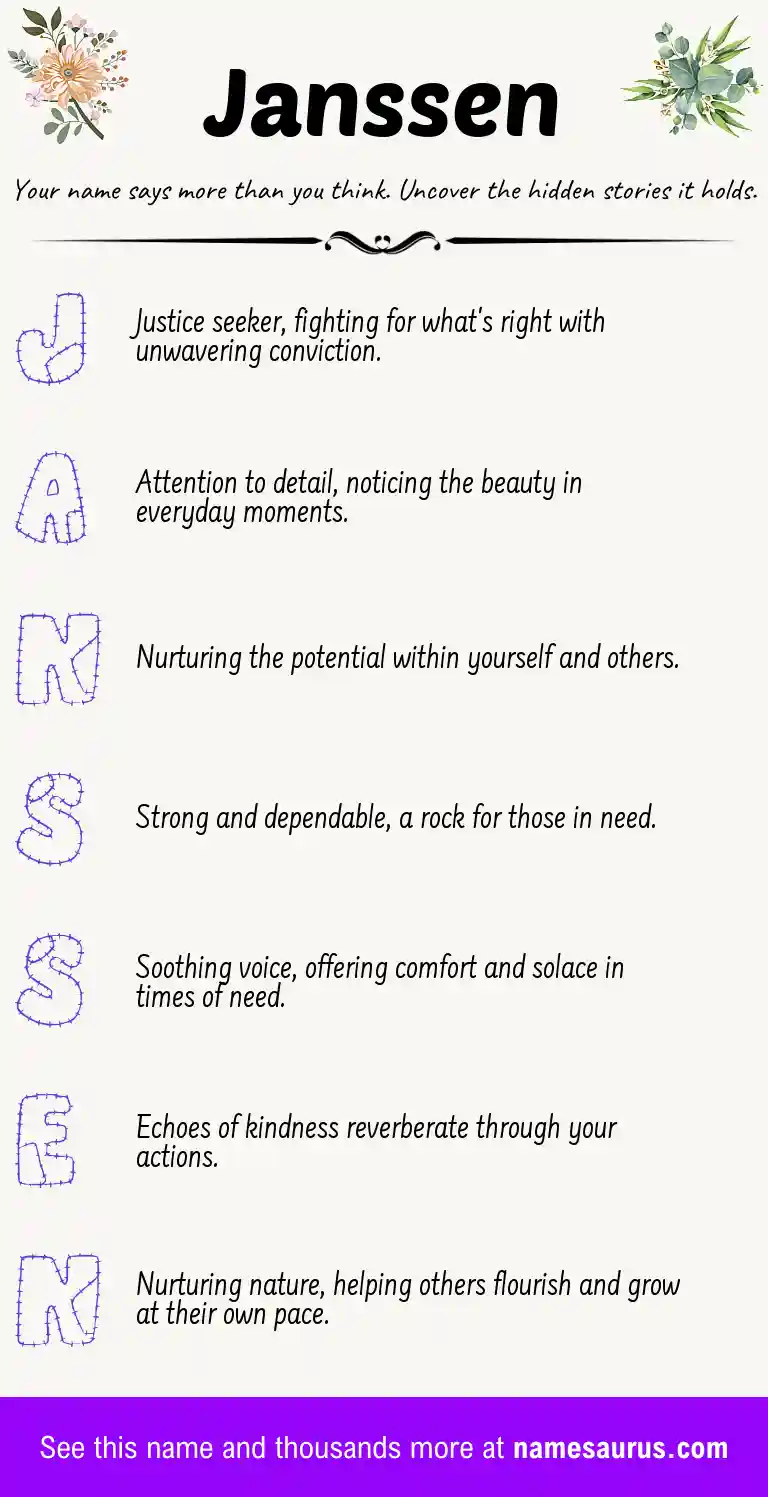 Acrostic poem about Janssen.