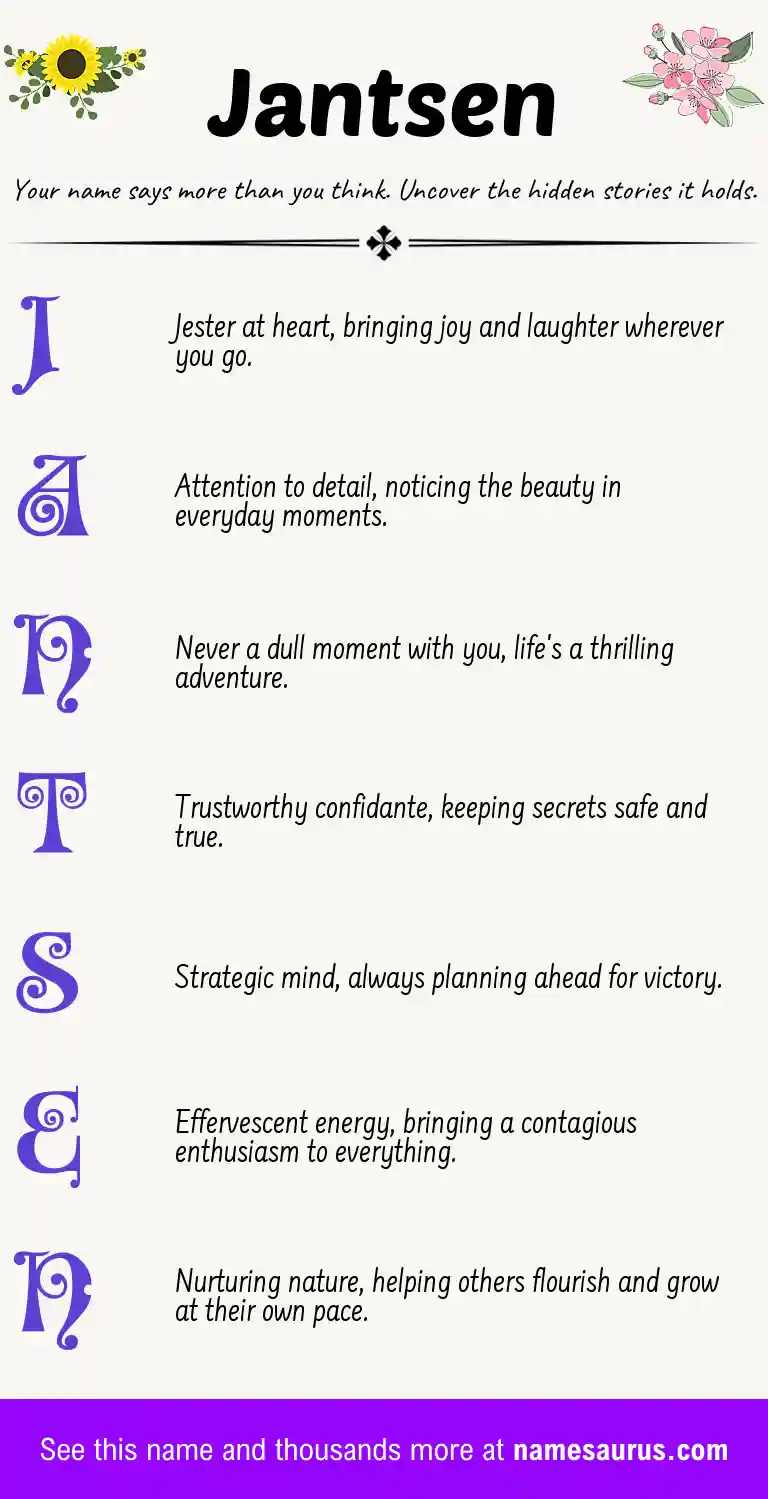 Acrostic poem about Jantsen.