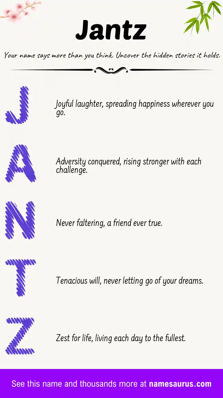 Acrostic poem about Jantz.