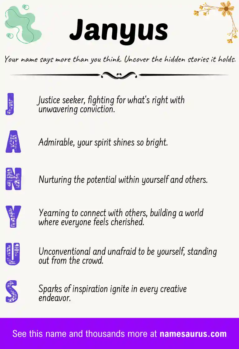 Acrostic poem about Janyus.