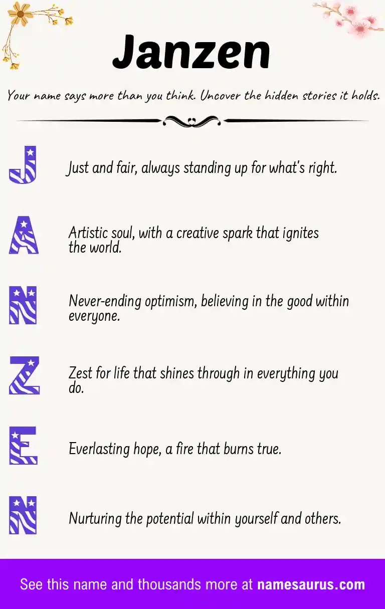 Acrostic poem about Janzen.