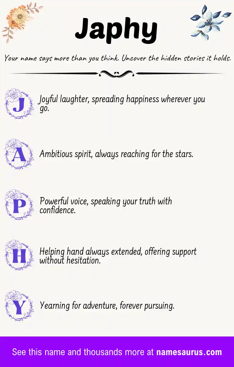 Acrostic poem about Japhy.