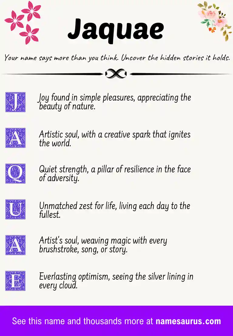 Acrostic poem about Jaquae.