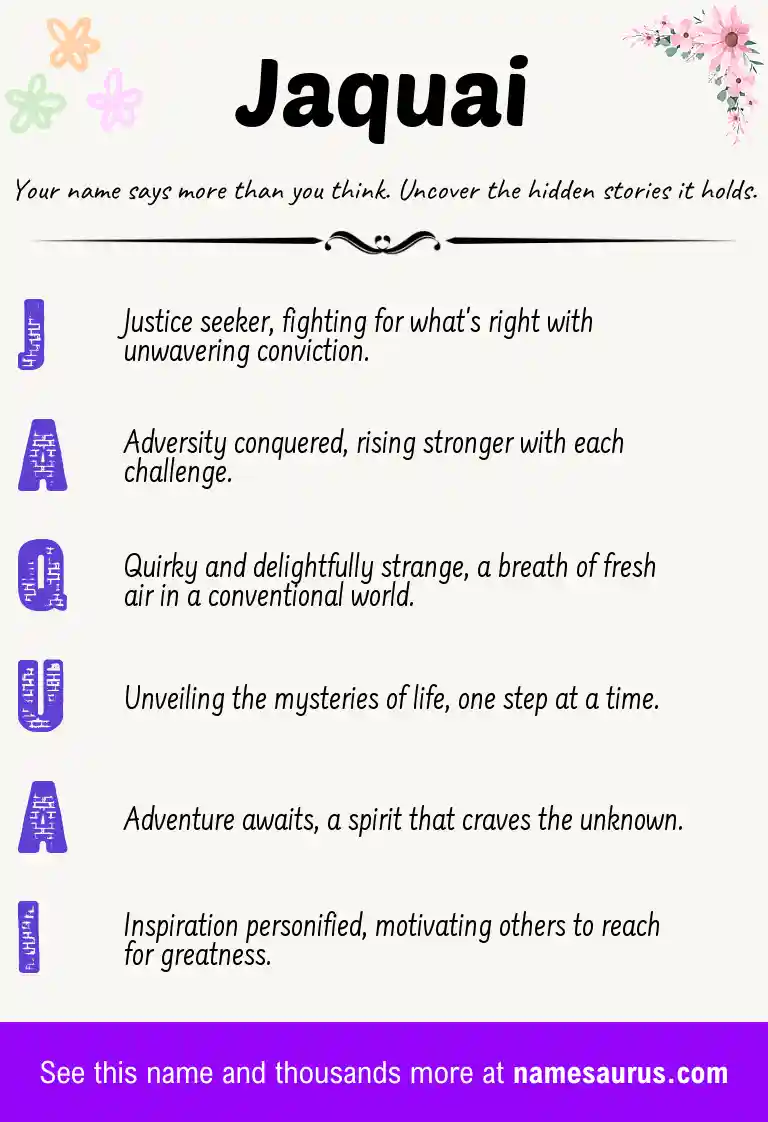 Acrostic poem about Jaquai.