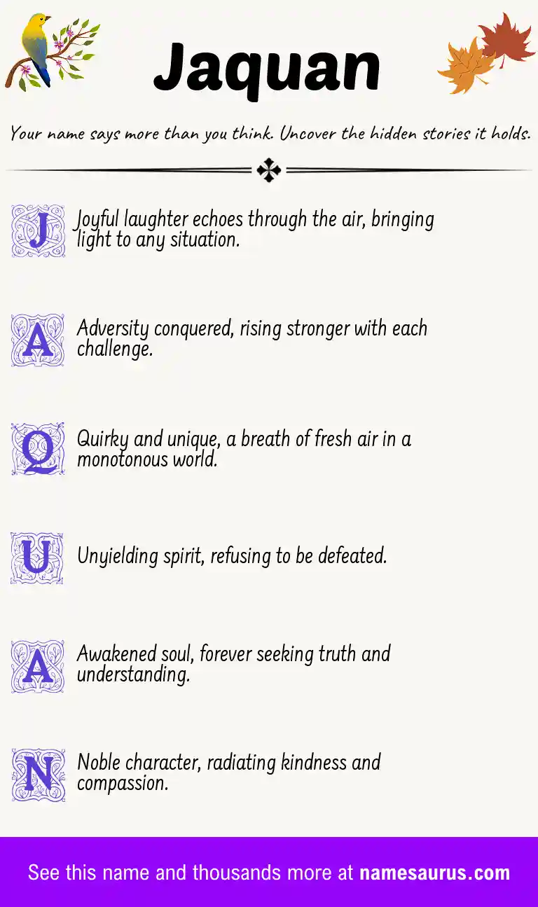 Acrostic poem about Jaquan.