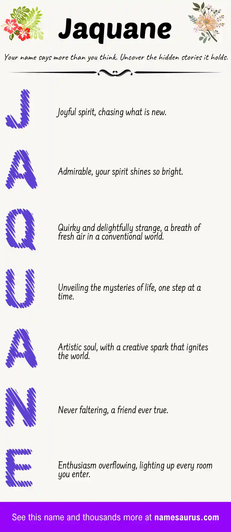 Acrostic poem about Jaquane.