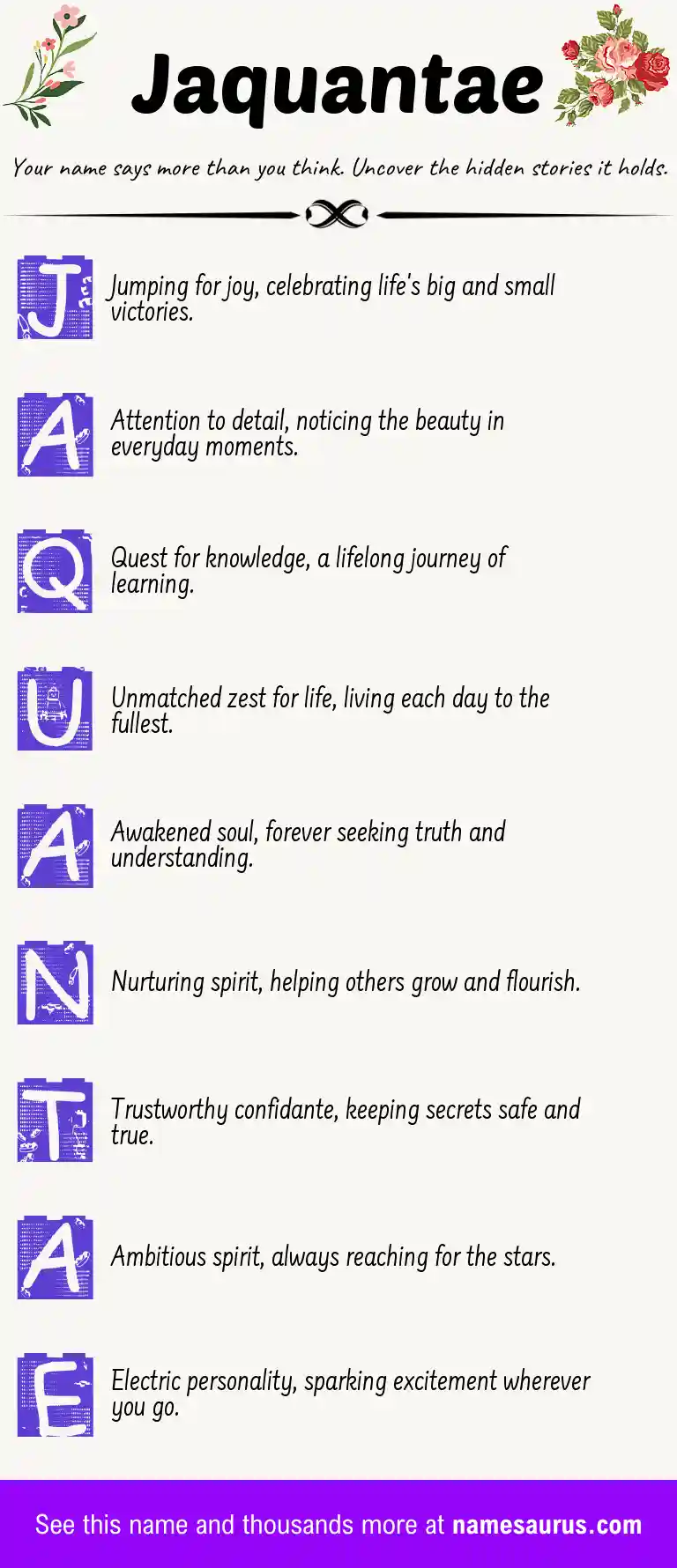 Acrostic poem about Jaquantae.