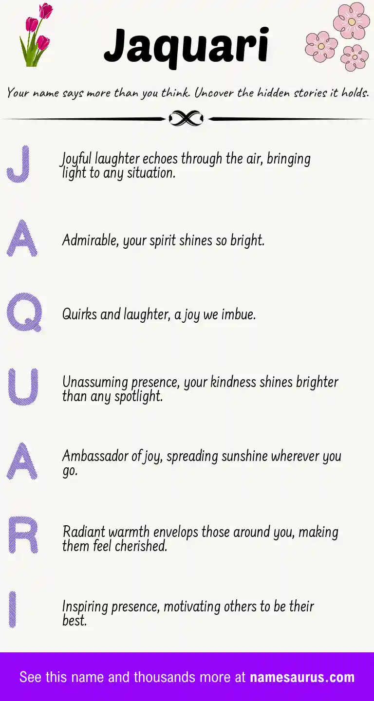 Acrostic poem about Jaquari.