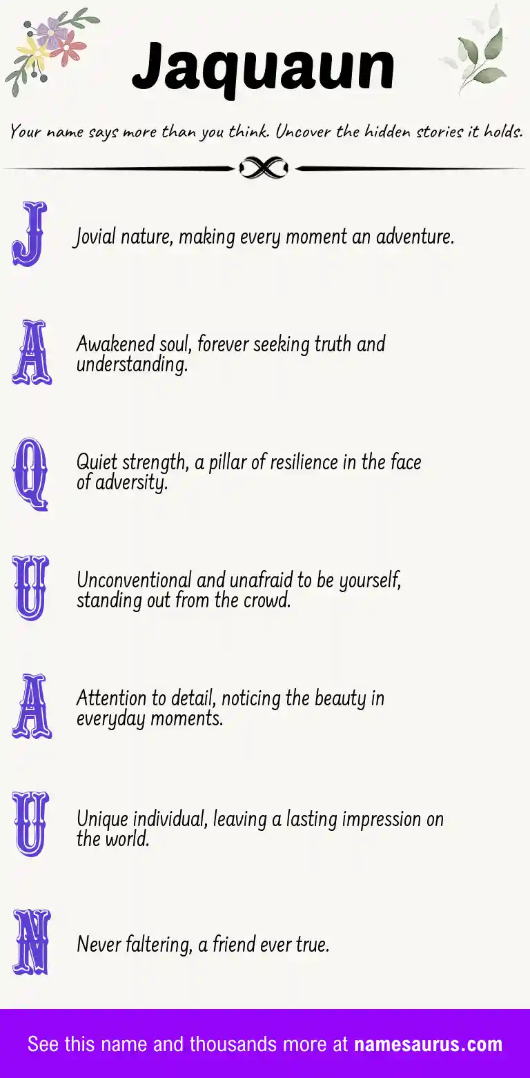 Acrostic poem about Jaquaun.