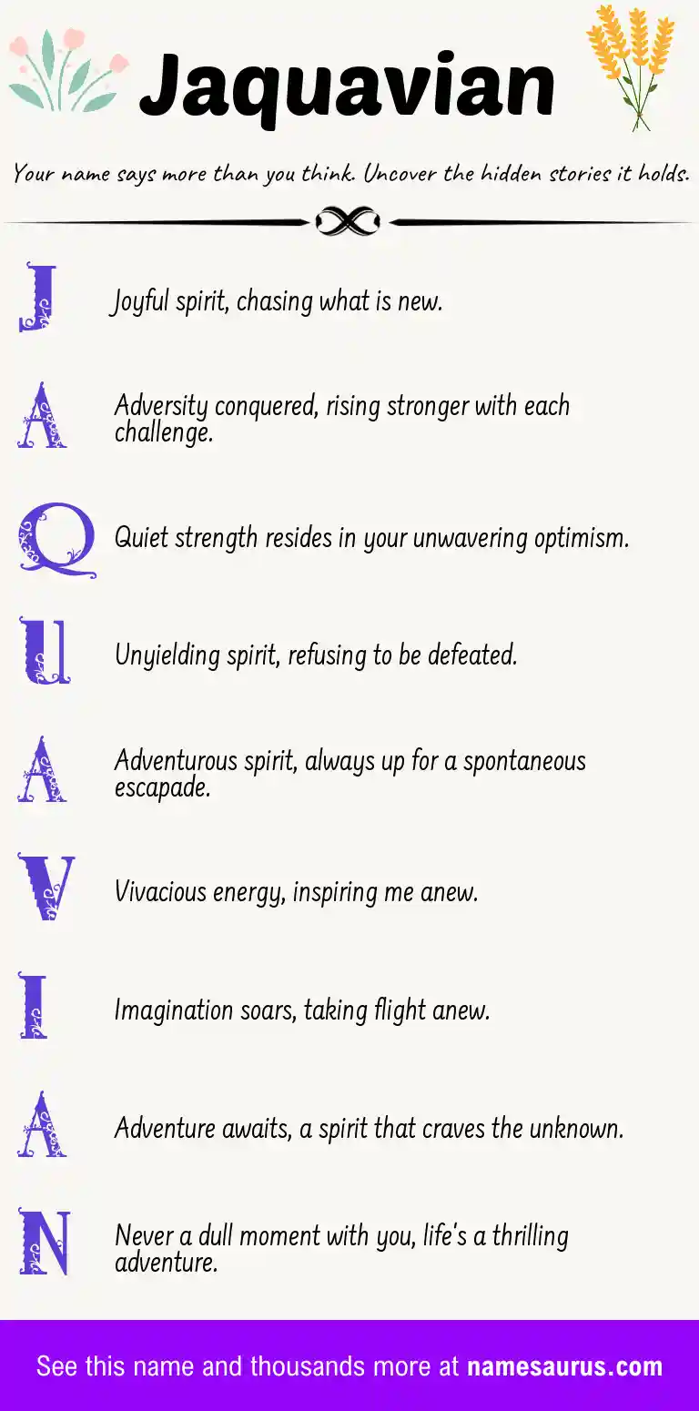 Acrostic poem about Jaquavian.
