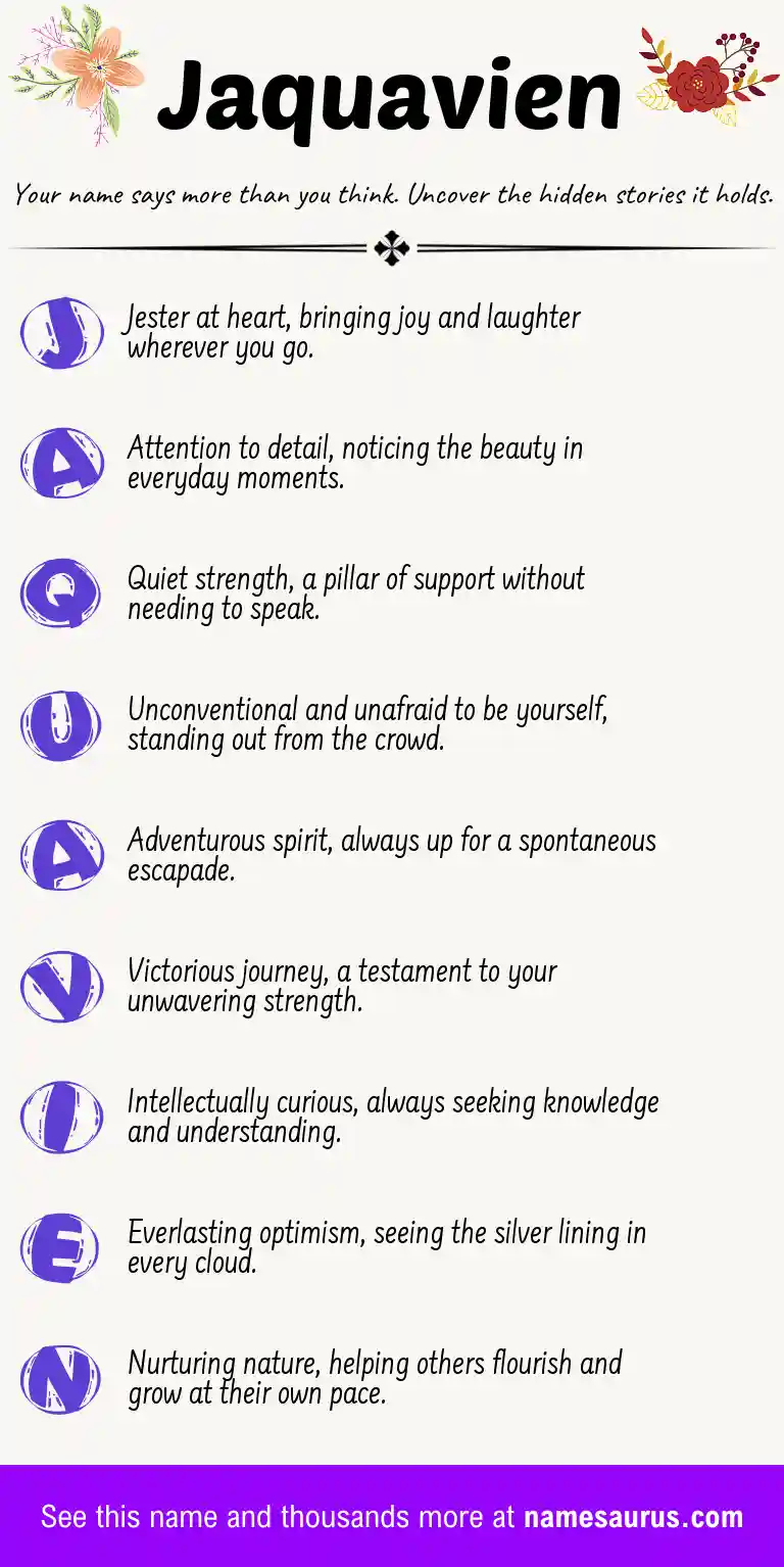 Acrostic poem about Jaquavien.