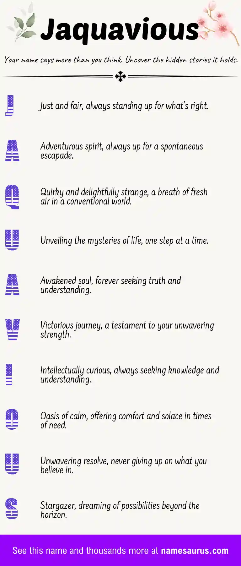 Acrostic poem about Jaquavious.