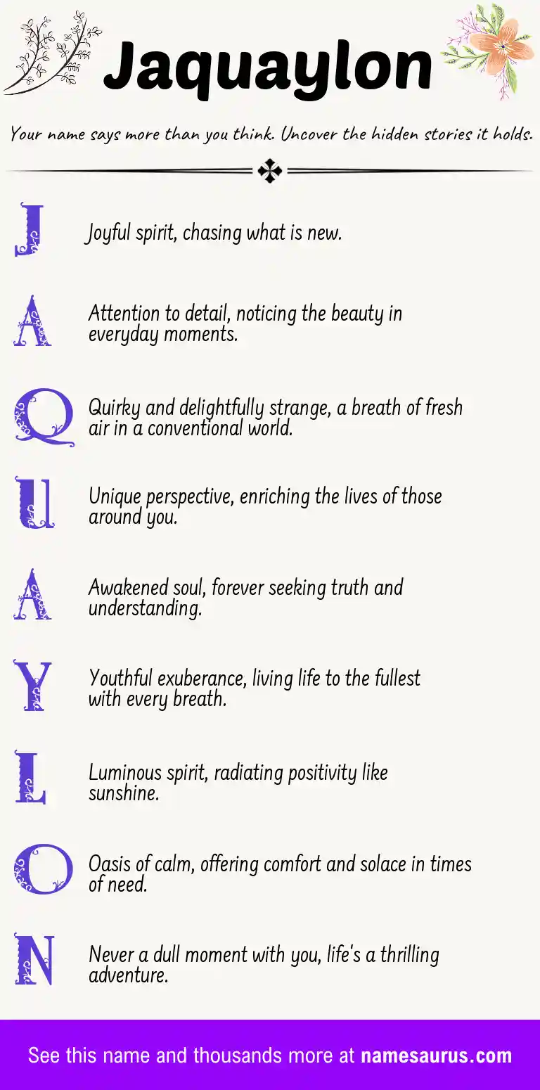 Acrostic poem about Jaquaylon.