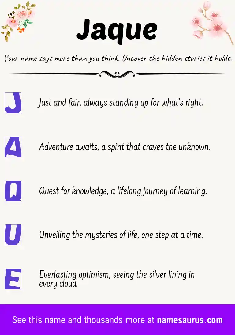Acrostic poem about Jaque.