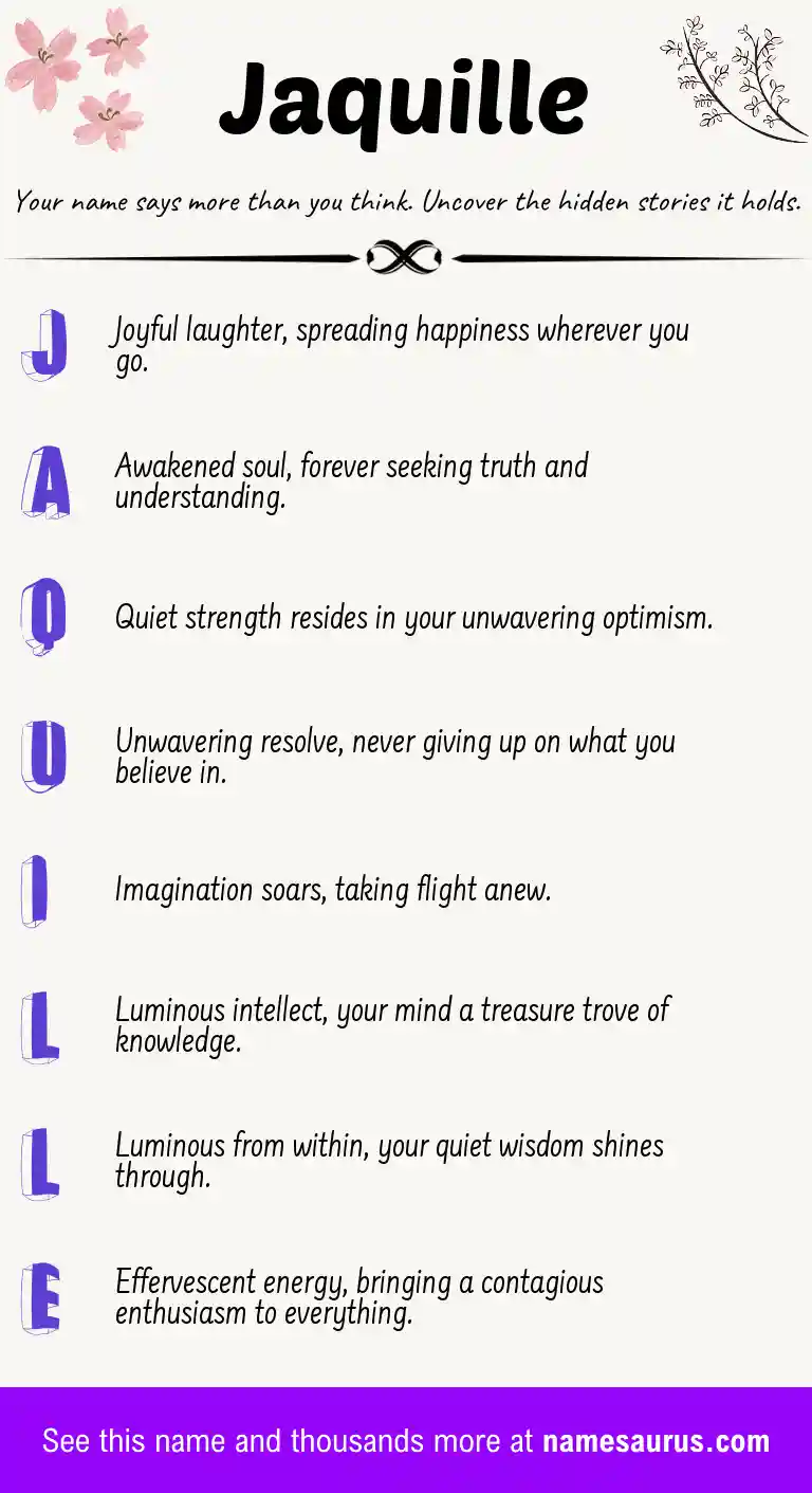 Acrostic poem about Jaquille.