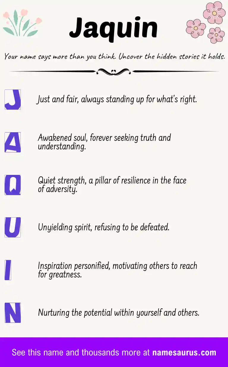 Acrostic poem about Jaquin.