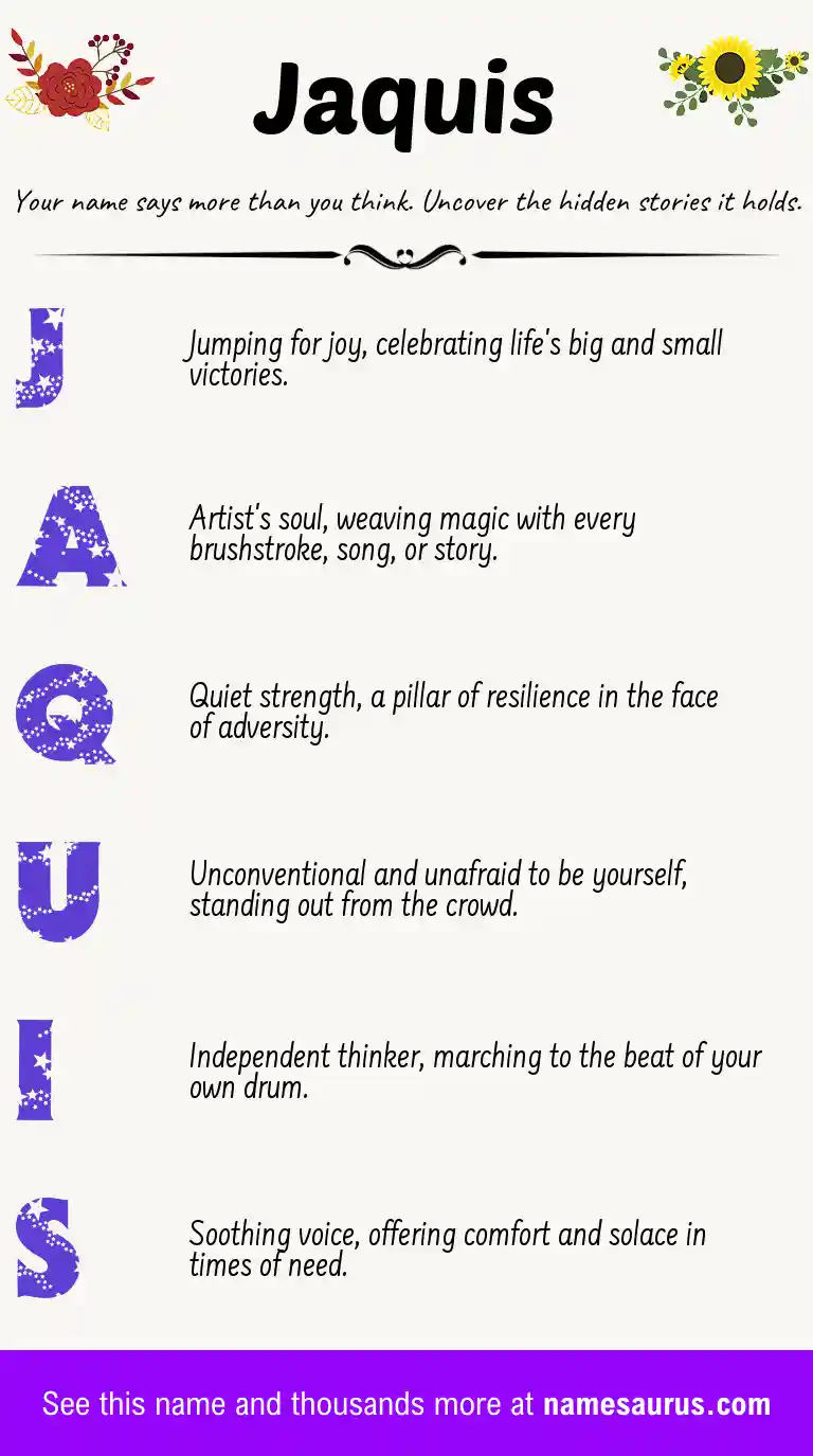 Acrostic poem about Jaquis.