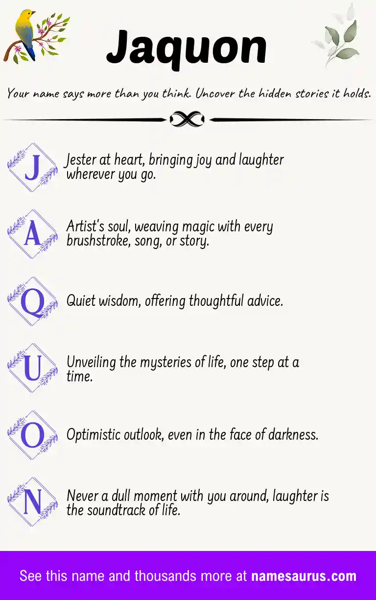 Acrostic poem about Jaquon.