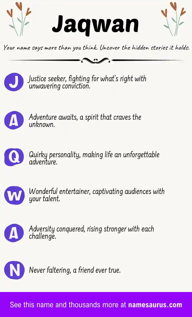 Acrostic poem about Jaqwan.