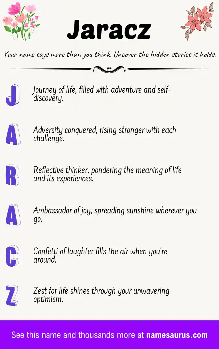Acrostic poem about Jaracz.