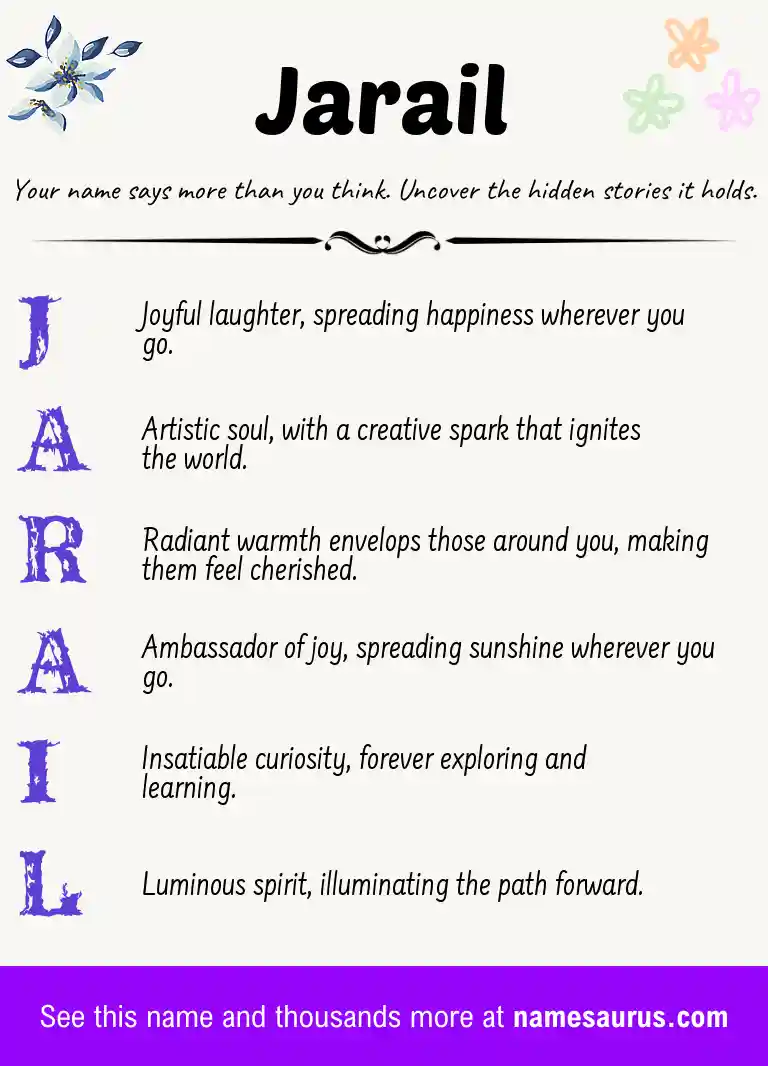 Acrostic poem about Jarail.