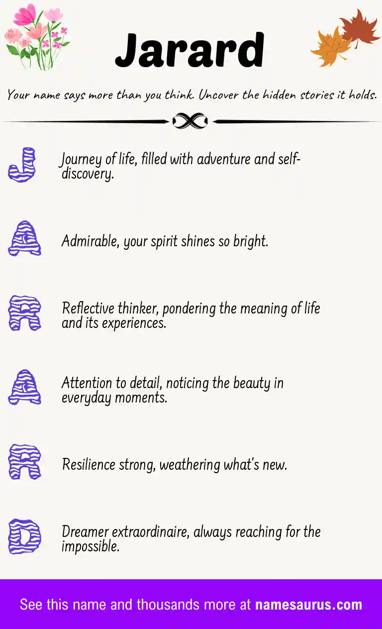 Acrostic poem about Jarard.