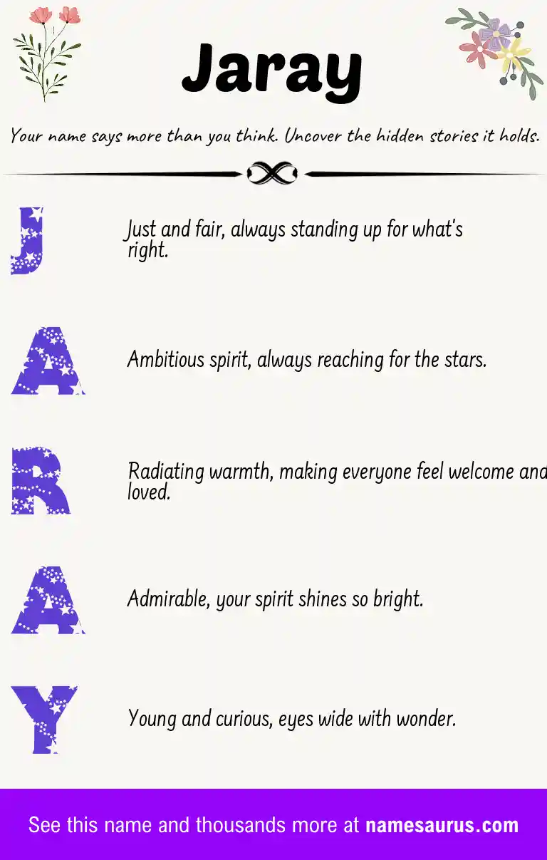 Acrostic poem about Jaray.