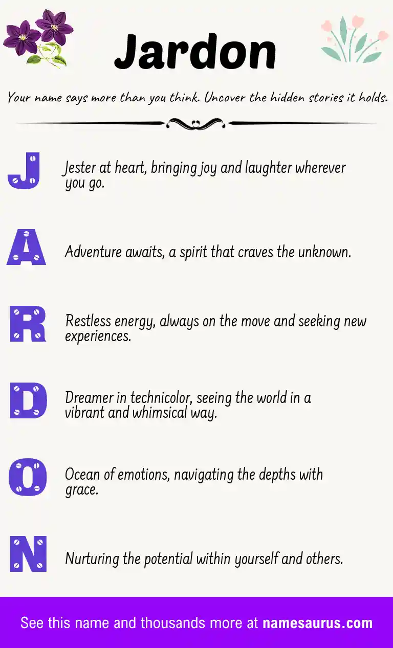 Acrostic poem about Jardon.