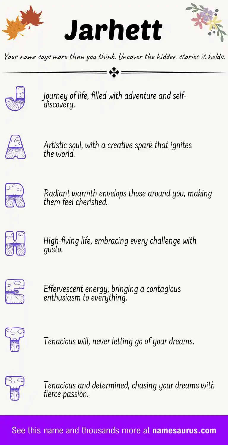Acrostic poem about Jarhett.