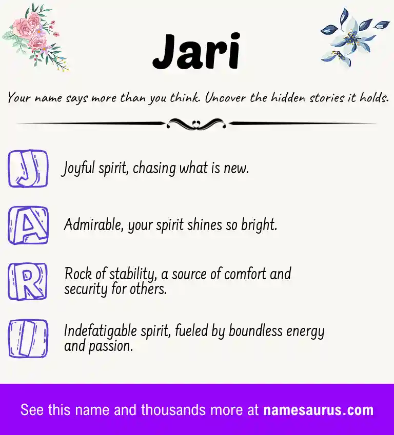 Acrostic poem about Jari.