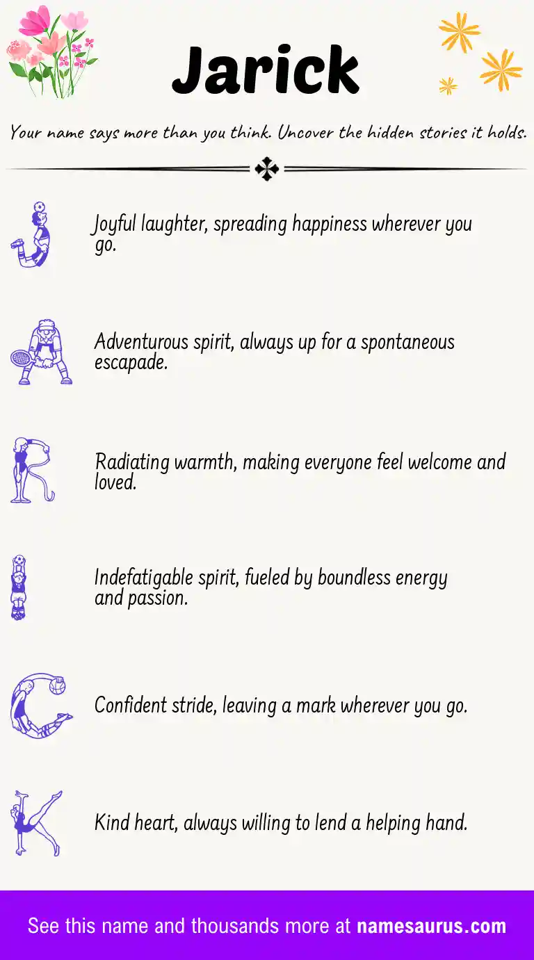 Acrostic poem about Jarick.