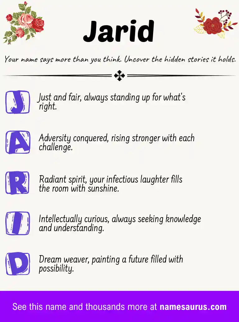 Acrostic poem about Jarid.