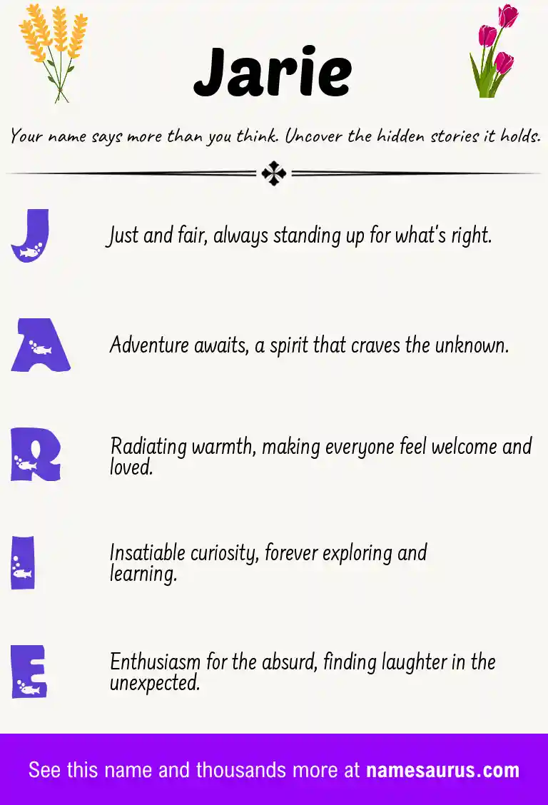Acrostic poem about Jarie.