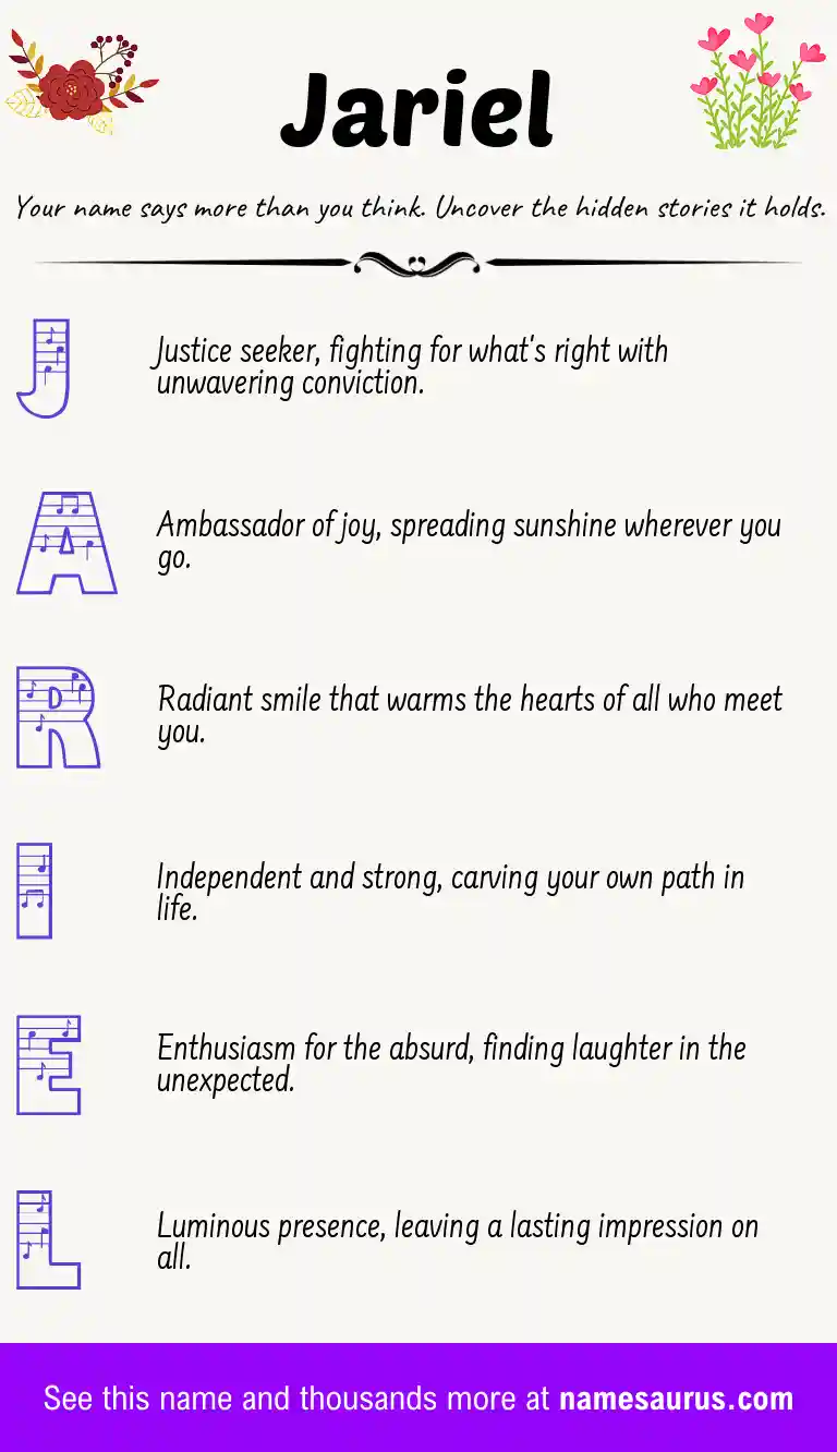 Acrostic poem about Jariel.