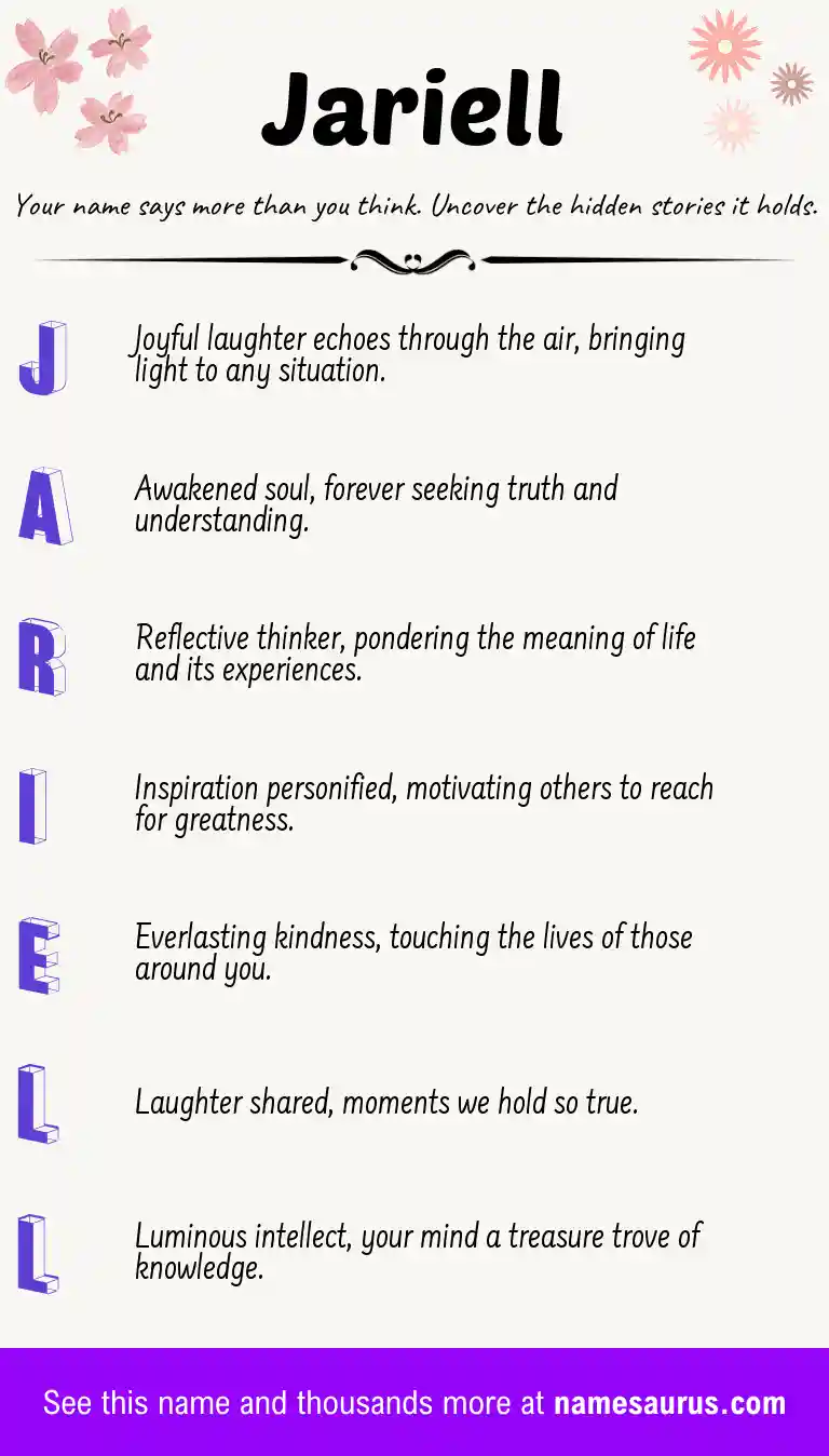 Acrostic poem about Jariell.