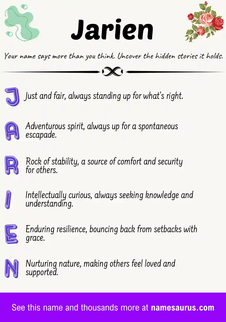Acrostic poem about Jarien.
