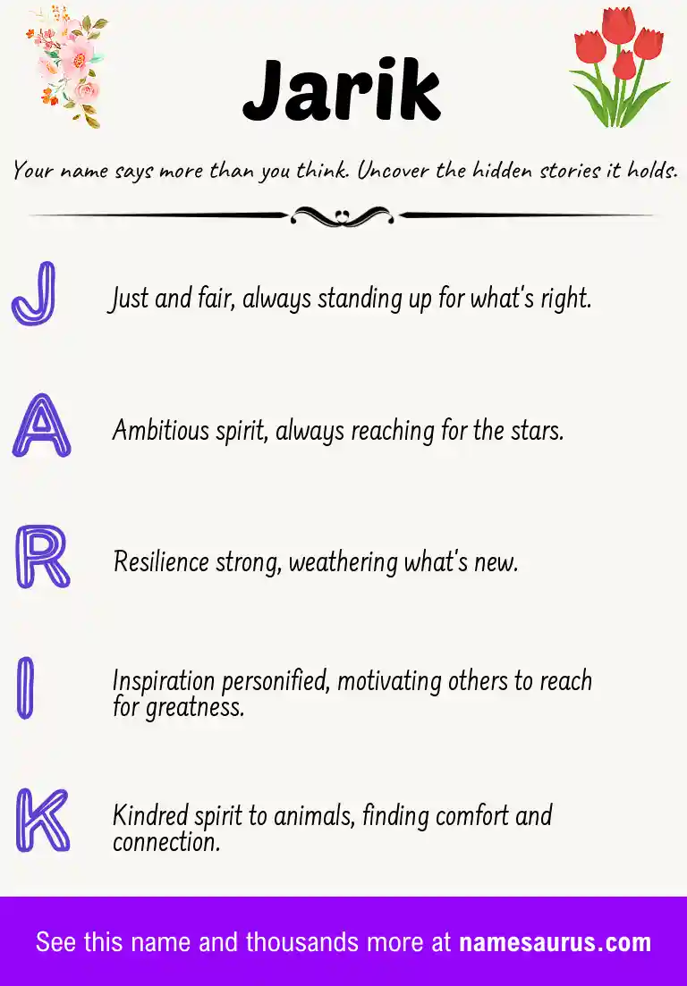 Acrostic poem about Jarik.