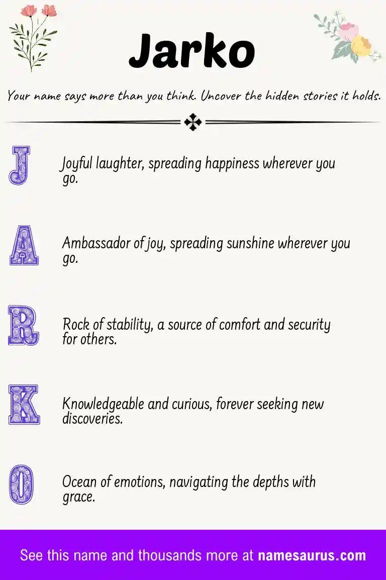 Acrostic poem about Jarko.