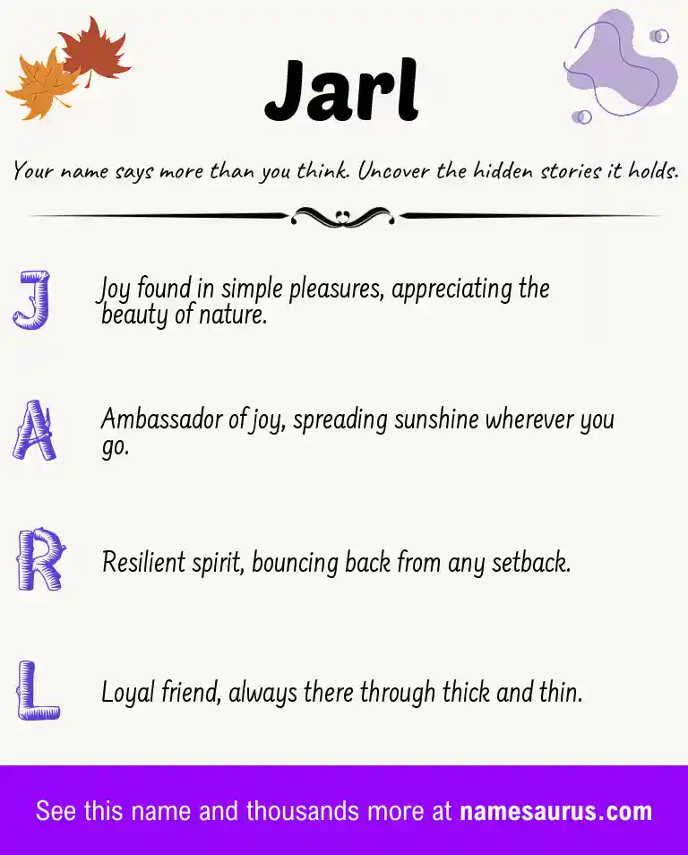 Acrostic poem about Jarl.