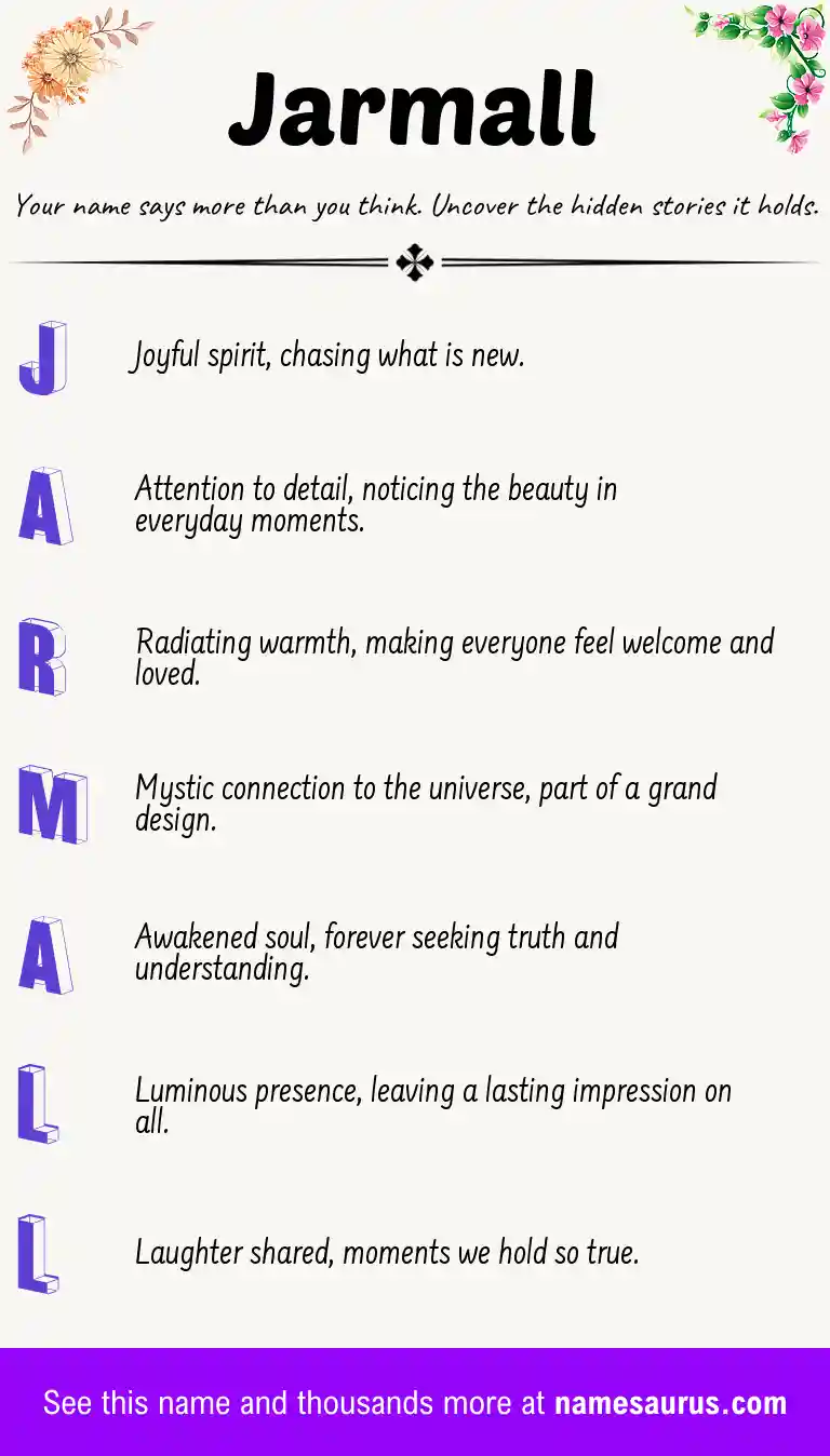 Acrostic poem about Jarmall.