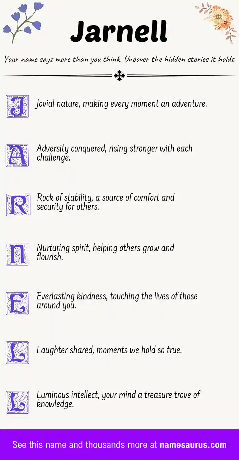 Acrostic poem about Jarnell.