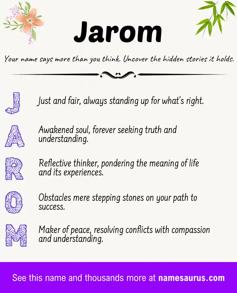 Acrostic poem about Jarom.
