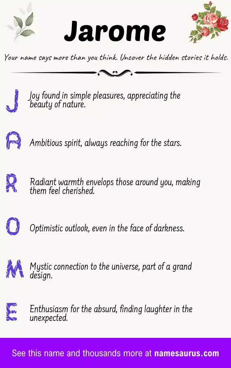 Acrostic poem about Jarome.
